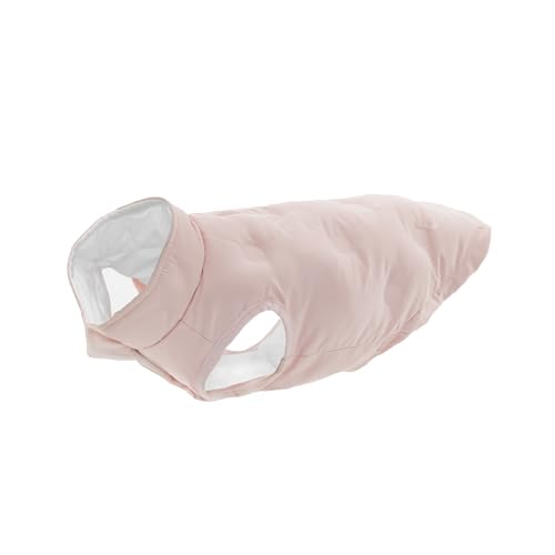 Record - Sofi Hundemantel. Regenmantel für Hunde mit romantischem Stil, gepolstert und wasserabweisend, mit Klettverschluss und Loch für die Leine | Rosa, M