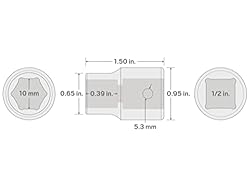 TEKTON 1/2 Inch Drive x 10 mm 6-Point Impact Socket