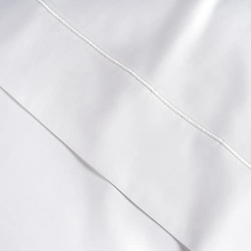 100% Egyptian Cotton Queen Sheets - 1000 Thread Count White Bed Sheets for Queen Size Bed, Long Staple Cotton Bedding Sheets, Sateen Weave, Luxury Hotel Sheets, Fits 17" Mattress