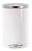 simplehuman 10 Liter / 2.3 Gallon Small Semi-Round Bathroom Step Trash Can, White Steel With Stainless Steel Lid