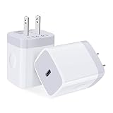 USB C Fast Charger,20W 2 Pack PD Charging Block Type C Wall Charger Power Adapter Base Box Compatible iPhone 13 Pro/SE/12/11/XR/XS Max,iPad Pro,Google Pixel 6 Pro,Samsung Galaxy S21 FE 5G A12 A32,LG (Color: 2White)