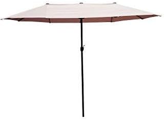 Xnonix 15' Double-Sided Patio Umbrella Twin Sun Canopy Market Shade Outdoor Garden