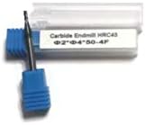 2 pack 2mm Flat Carbide Endmill AlTiN 45HRC 4 flute