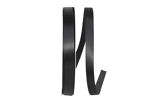 Reliant Ribbon 4950-031-03C Double Face Satin Ribbon, 5/8 Inch X 100 Yards, Bla…