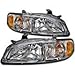 HEADLIGHTSDEPOT Chrome Housing Halogen Headlights Compatible with Nissan Sentra 2000-2001 Includes Left Driver and Right Passenger Side Headlamps