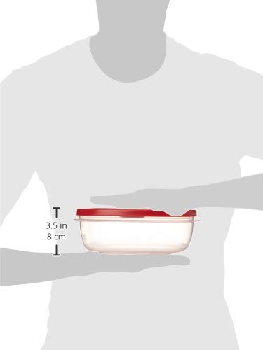 Rubbermaid 608866900580 7J71 Easy Find Lid Square 9-Cup Food Storage 2 Containers, 2, Red - //coolthings.us
