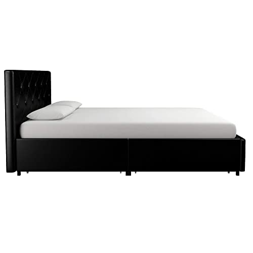 DHP Dakota Upholstered Platform Bed with Underbed Storage Drawers and