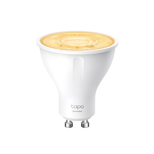 TP-LINK Tapo Smart WiFi Light Bulb GU10 L610, Energy Saving, 2.9 W Equivalent to 50 W, Dimmable Alexa Smart Lamp, Smart Home Alexa Assistant, White