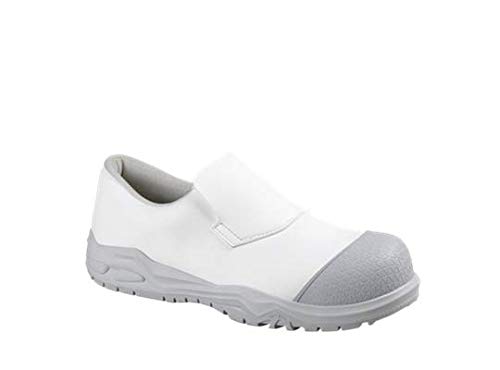 MTS 971146 Food Mocs z OV Safety Shoe without Laces, S2, Low Ankle, White, 46 Size