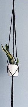 Pooja ki Potli-Kala- Macrame Plant Holder/Planter Cotton Cord- Handmade Durable Indoor Outdoor Plant Hanger Flower Hanging-Boho Garden Decor Home Decor