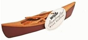 Amazon Com Hand Crafted Wooden Canoe With Paddles Miniature