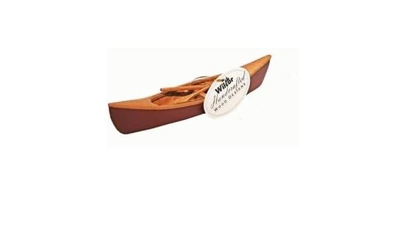 Amazon Com Hand Crafted Wooden Canoe With Paddles Miniature