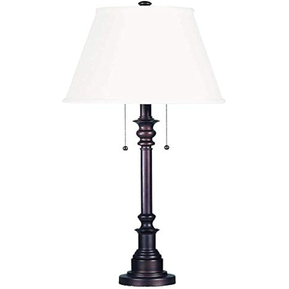 Table Lamps Lamp With Bronze Finish, Dual On/Off Pull Chains, 30 Inch