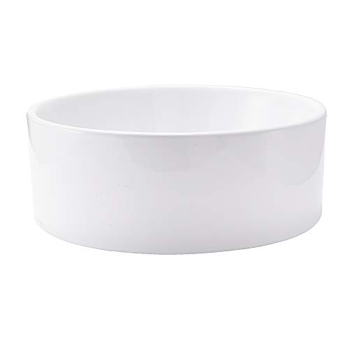 VCCUCINE Modern Bathroom Porcelain Round White Ceramic Vessel Sink, Countertop Sink for Lavatory Vanity Cabinet