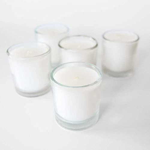 White Unscented Glass Votive Candle Pack of 48 Bulk Pack for