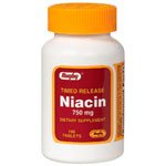 Niacin 750 mg, Timed Release, 100 Tablets, Watson Rugby Niacin 750 mg, Timed Release, 100 Tablets, Watson Rugby