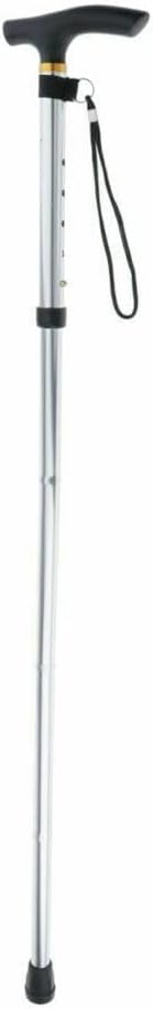 Romaxx Aluminum Metal Walking Stick Easy Extendable Adjustable Folding Collapsible Lightweight Durable Walking Cane with Comfortable Grip For Men and Women Travel Cane (Silver)