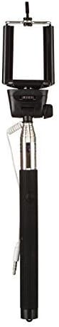 Wireless Gear Cellphone Monopod Selfie-Stick for Samsung, HTC LG Motorola and Nokia iPhone 6s, 6 Plus 5 5s 4s Samsung Galaxy S6 Edge S5 Wired, Black