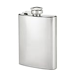 True Silver Flask Screw Top for Alcohol-Liquor Men
