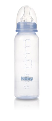 Nuby Standard Neck Tinted Bottle, 8 Ounce, Colors May Vary