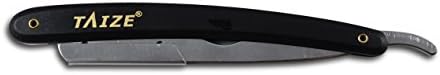 TAIZE - Straight Edge Razor - Stainless Steel - Rust Proof - Professional Barber - Black - 6''
