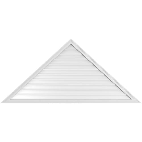 74"W x 33-7/8"H Triangle Surface Mount Signature Urethane Gable Vent 11/12 Pitc…