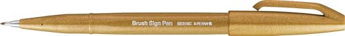 Pentel Brush Sign Pen Ochre - Pack of 10