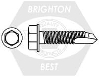 #12-14x1 1/2" INDENT HWH,MED DUTY #2 POINT Teks SELF DRILLING SCREWS (USA) (INCH), Bulk- Climaseal (2500/box)