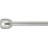 Decopolitan Cap Curtain Rod Set, 28 to 48 Inches, Silver