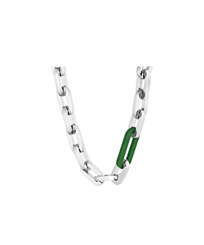 Lacoste 2040103 Jewelry Ensemble Men's Stainless Steel and Green Silicone Link/Chain Bracelet Color: Silver