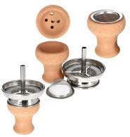 Smokezilla Set Hookah Chimney with Head Filter for Shisha Funnel | Coal Holder + Clay Bowl incl. Sieve | Stainless Steel Charcoal Heat Management System for water pipe
