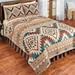 Collections Etc Reversible Southwest Geometric Aztec Quilt with Coordinating Tribal Pattern on Reverse Side, Full/Queen