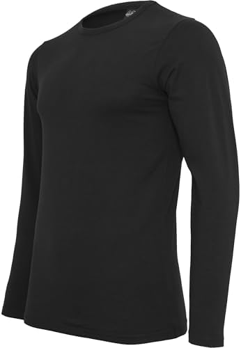 TB816-00007 T-shirt de manga comprida masculina, preta, 2XL