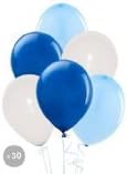 White, Blue and Dark Blue Balloons (x10)