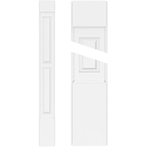 TruCraft Two Equal Raised Panel Pilaster w/Standard Capital & Base, 4"W x 72"H…