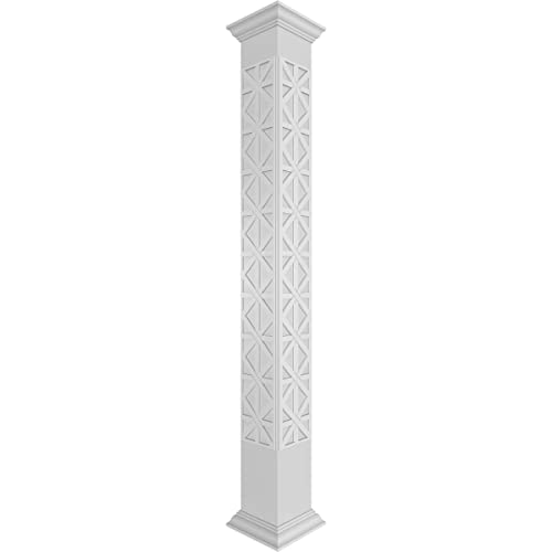 Ekena Millwork 8"W x 10'H Craftsman Classic Square Non-Tapered Imperial Fretwor…