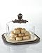 GG Collection 17-Inch Cream Ceramic Pastry Keeper With Glass Dome and Acanthus Leaf Metal Base