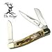 Elk Ridge - Outdoors Manual Folding Knife - Gentleman's Knife - Stockman Knife - 3.5-in Closed, 2.75-in Stainless Steel Blades, Faux Stag Handle - EDC - ER-323I