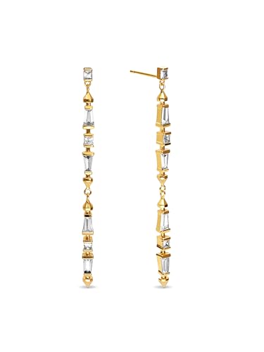 Boucles d'Oreille Long Iris Plaqué Or Bijoux pour femmes