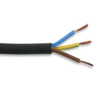 WCC® 3183Y 3 Core 0.75mm 1mm 1.5mm 2.5mm Round Flexible Cable Black Mains Wire PVC LED Lighting, Extention Leads - Basec Approved - All Lengths and Sizes (10 Meters, 2.5mm)