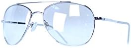 Silver Aviator Style Sunglasses Metal Frame