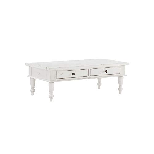 Novo 52" Coffee Table in Alabaster with Easy Access Storage And Turned Legs, by Artum Hill