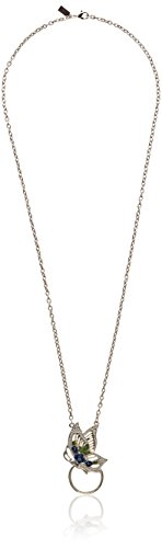 1928 Jewelry “Essentials” Silver-Tone Blue Green Enamel Butterfly Eyeglass Holder Pendant Necklace, 27″