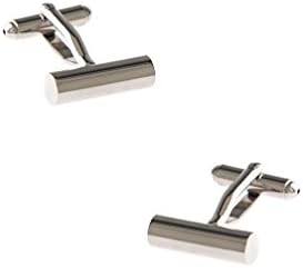 Solid Barrel Silver Metal Cufflinks
