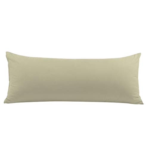 PiccoCasa Body Pillow Pillowcase with Zipper Closure, 1800 Series Brushed Microfiber Body Pillow Cover, Soft Long Pillow Cases for Body Pillows Khaki 50 x 140cm/ 4.6ft.