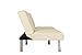 DHP Emily 71 Inch Futon Sofa Bed in Faux Leather, Armless Upholstered Couch Sleeper with Tufted Back and Seat, Mid-Century Modern, Vanilla