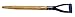 Link Handles 66727 Closed Back Solid Socket Shovel Handle with Shoulder, 5-1/2" Chuck, 1-1/2" Diameter x 24" Length, Clear Finish primary