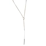 SUNNOW® Women's Girls Bohemian Alloy Long Chain Circle Bar Pendant Tassel Necklace