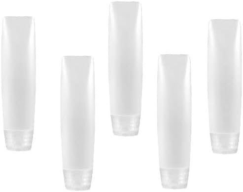 Opemg 5 Pcs 1 oz Travel Bottles Empty Refillable Toothpaste Tubes Containers Small Mini Size Squeeze Dispensers, Refillable Containers, Refillable Cosmetic Pump Dispensers