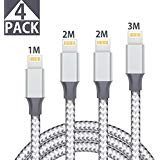 Lightning Cable,RDHD 4 Pack [1M,2M,2M,3M]iPhone charging Cable,Nylon Braided Cables For iPhone X iPhone7/8,iPhone7/8Plus,6/6s/6Plus/6sPlus,5/5s/5c/SE,iPad,iPad Pro/air/mini and more models